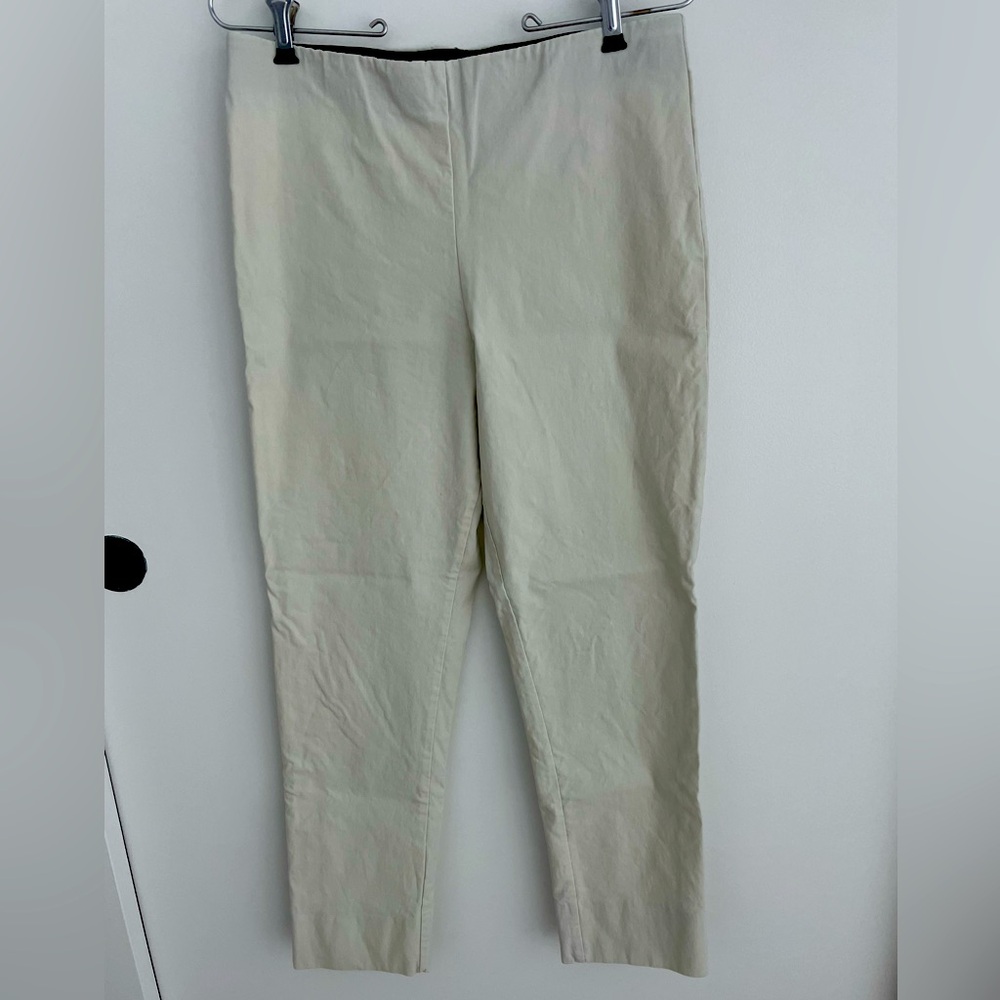 GRETCHEN SCOTT White/Stone Colored Gripeless Pull On Pants Size M
